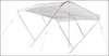 Capota plegable parasol de tres arcos de aluminio lacado en blanco y 170 cm de manga. 